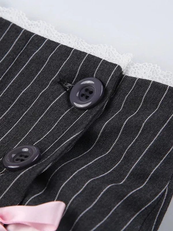 Coquette Striped Mini Skirt