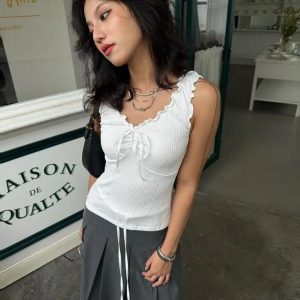 Coquette Tie Front Top