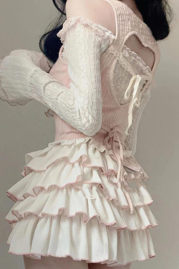 Coquette Top & Mini Skirt Two Piece Set