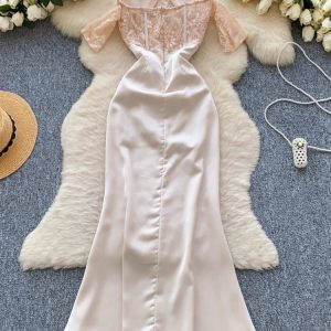 Corset Satin Maxi Dress