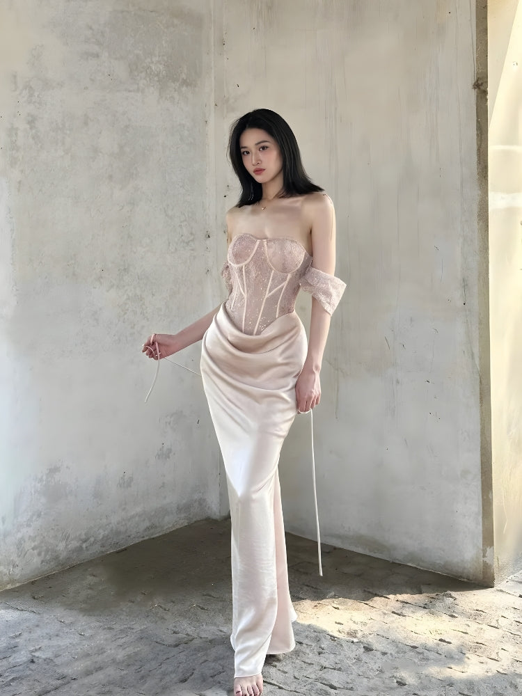 Corset Satin Maxi Dress Corset Satin Maxi Dress