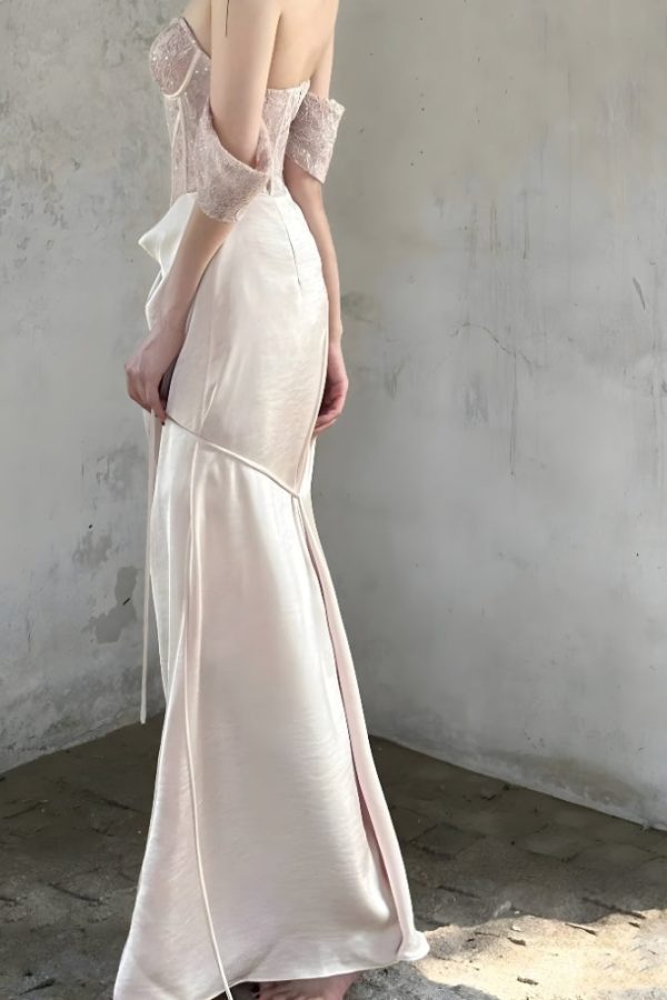 Corset Satin Maxi Dress