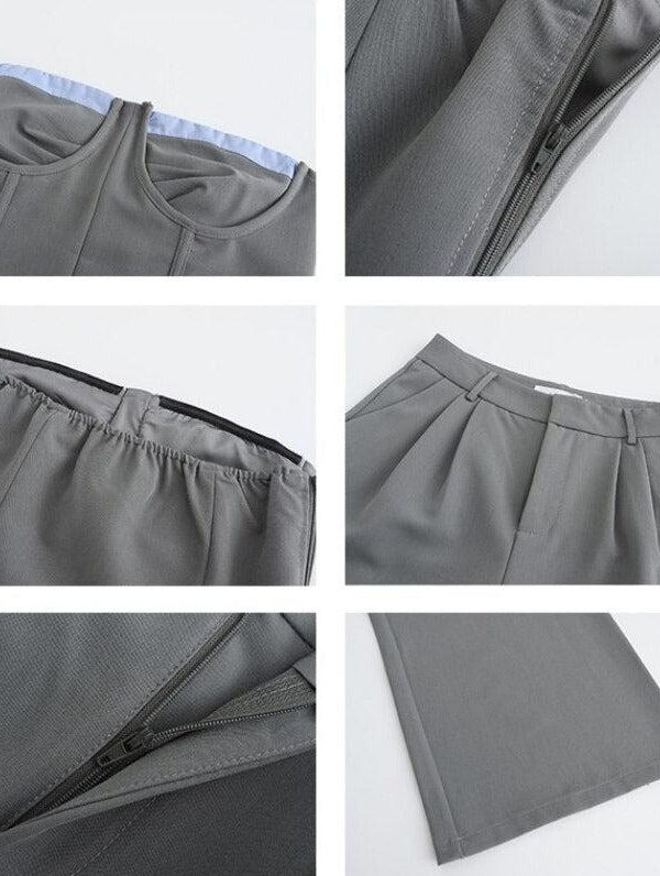 Corset Top & Wide Leg Pants Two Piece Set