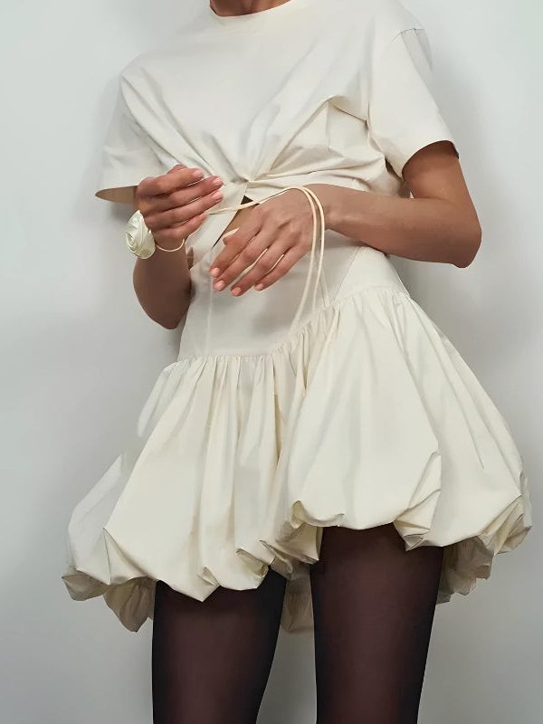 Corset Waist Bubble Mini Skirt