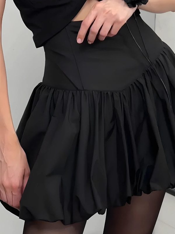 Corset Waist Bubble Mini Skirt