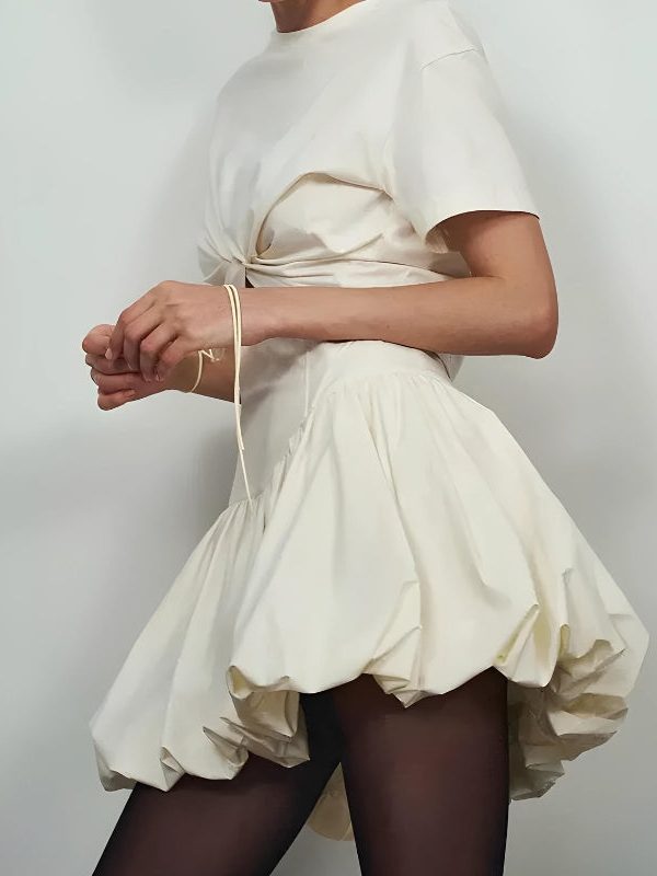 Corset Waist Bubble Mini Skirt