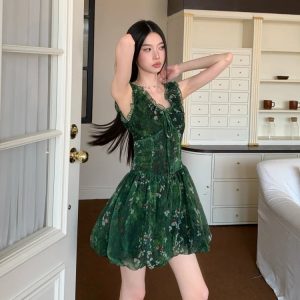 Cottagecore Bubble Tulle Mini Dress