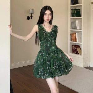 Cottagecore Bubble Tulle Mini Dress