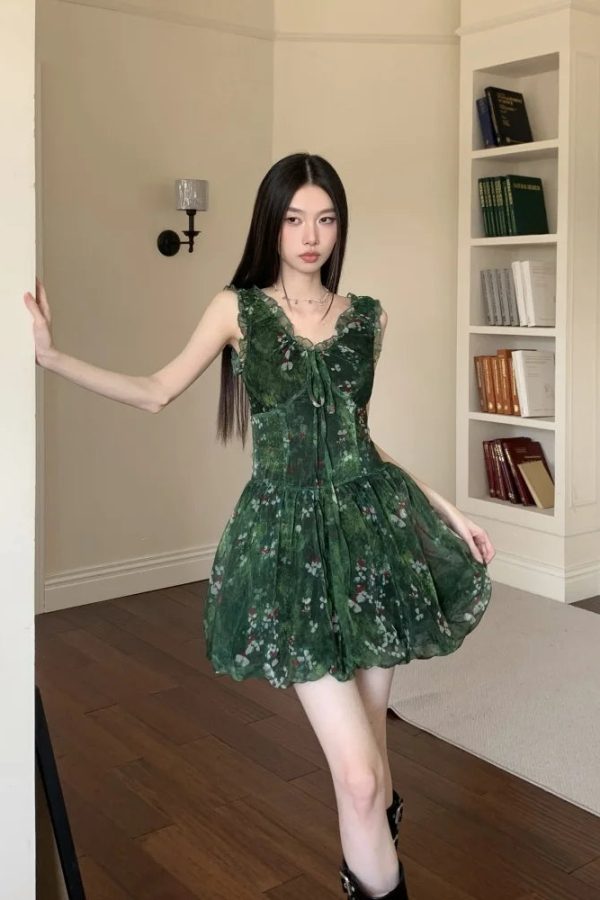 Cottagecore Bubble Tulle Mini Dress