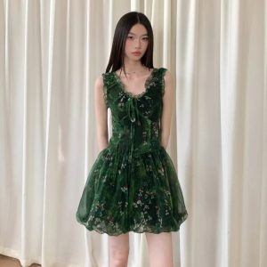 Cottagecore Bubble Tulle Mini Dress