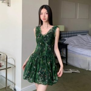 Cottagecore Bubble Tulle Mini Dress