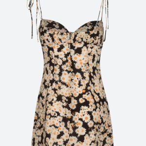 Cottagecore Daisy Tie Strap Mini Dress