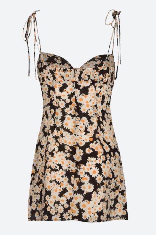 Cottagecore Daisy Tie Strap Mini Dress