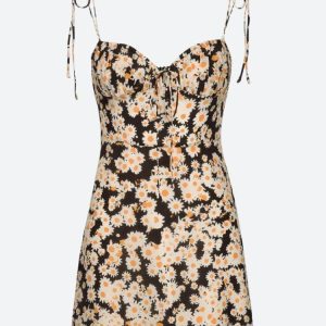 Cottagecore Daisy Tie Strap Mini Dress
