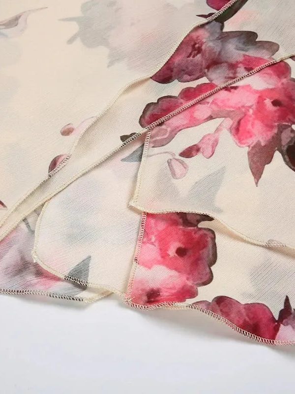 Cottagecore Floral Layered Midi Skirt