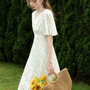 Cottagecore Floral Midi Dress