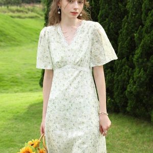 Cottagecore Floral Midi Dress