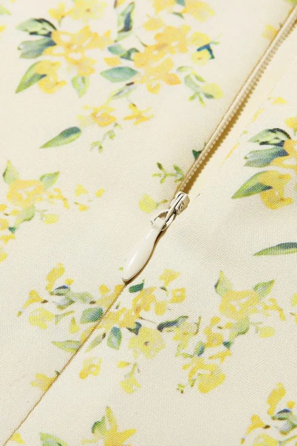 Cottagecore Floral Plunge Neck Mini Dress