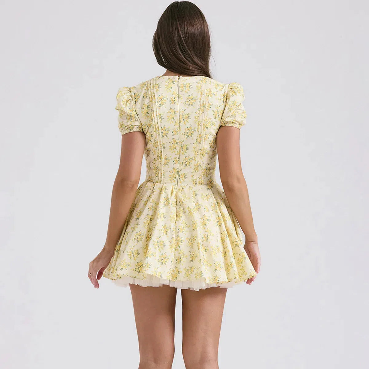 Cottagecore Floral Plunge Neck Mini Dress Cottagecore Floral Plunge Neck Mini Dress