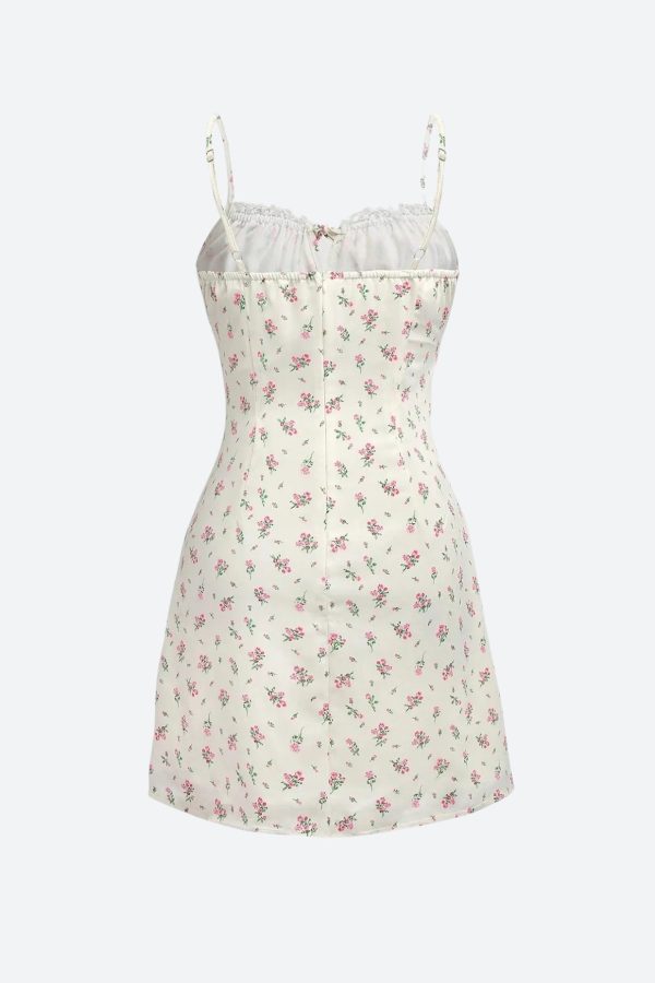 Cottagecore Floral Ruched Mini Dress