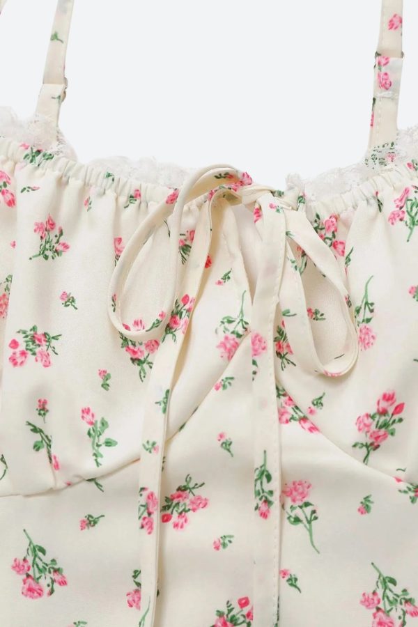 Cottagecore Floral Ruched Mini Dress