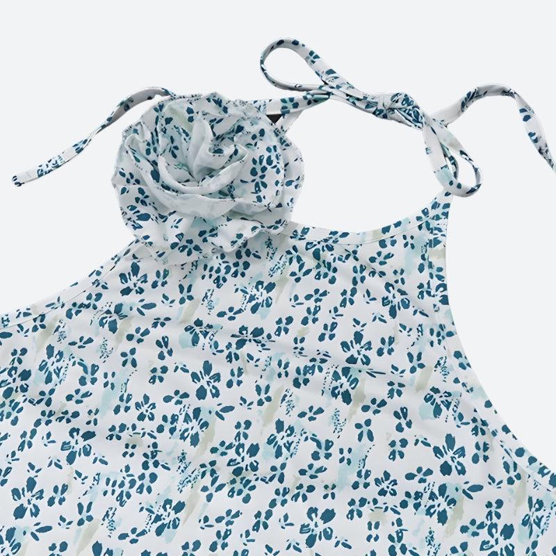 Cottagecore Floral Ruffled Mini Dress