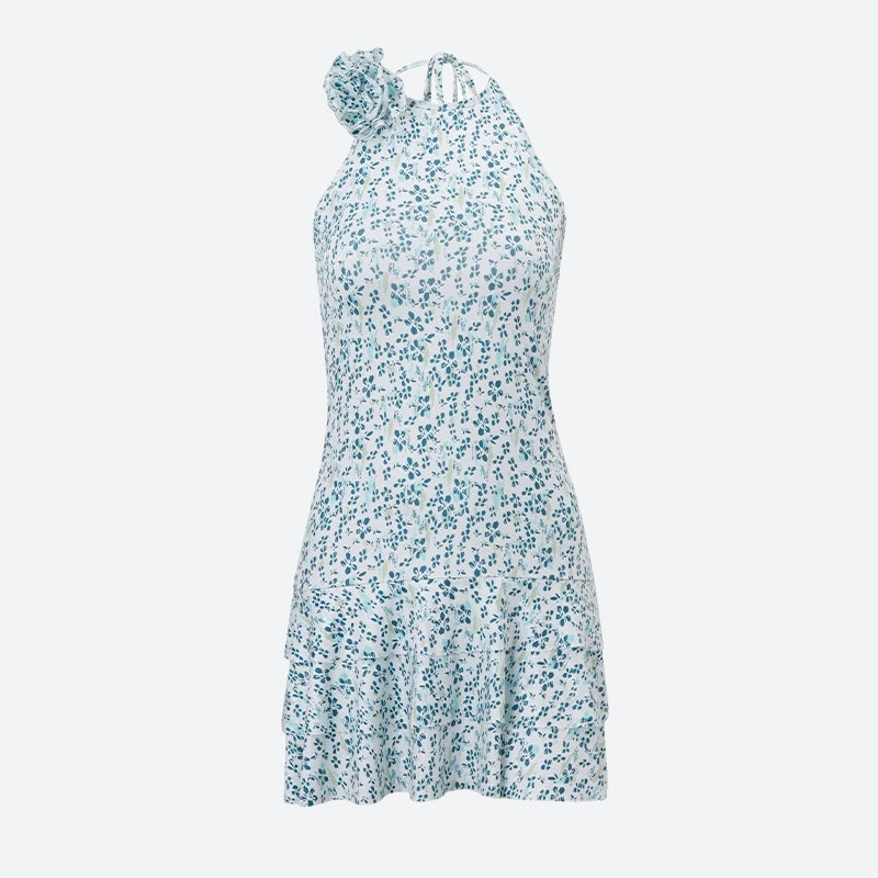 Cottagecore Floral Ruffled Mini Dress