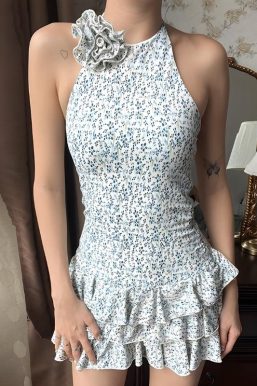 Cottagecore Floral Ruffled Mini Dress