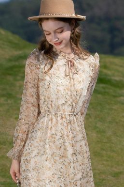 Cottagecore Lace Detailed Floral Midi Dress