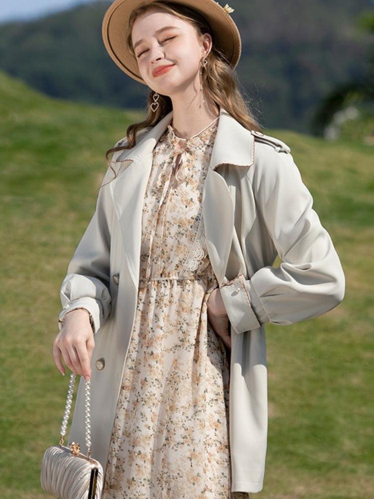 Cottagecore Lace Detailed Floral Midi Dress