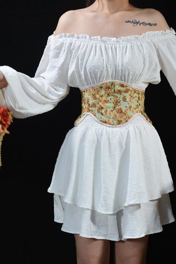 Cottagecore Ribbon Lace Up Waist Corset