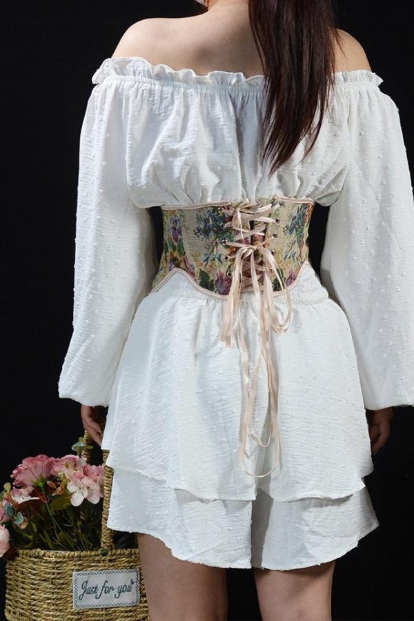 Cottagecore Ribbon Lace Up Waist Corset