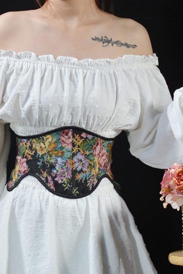 Cottagecore Ribbon Lace Up Waist Corset