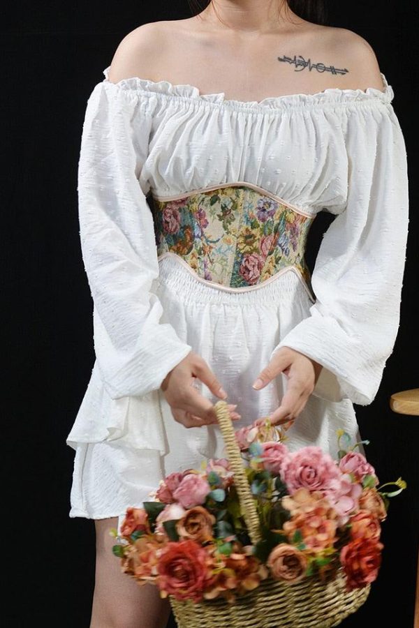 Cottagecore Ribbon Lace Up Waist Corset