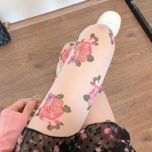 Cottagecore Rose Sheer Tights