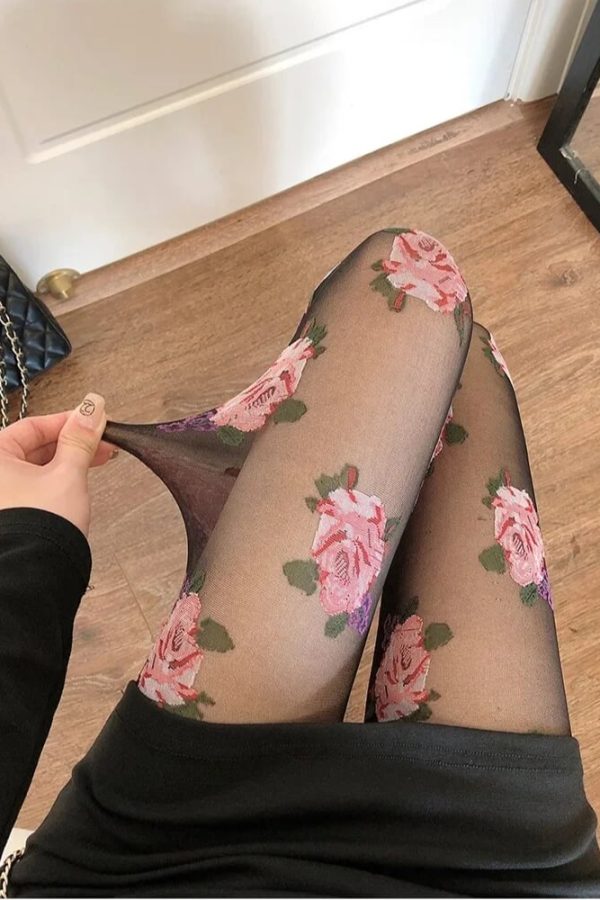 Cottagecore Rose Sheer Tights