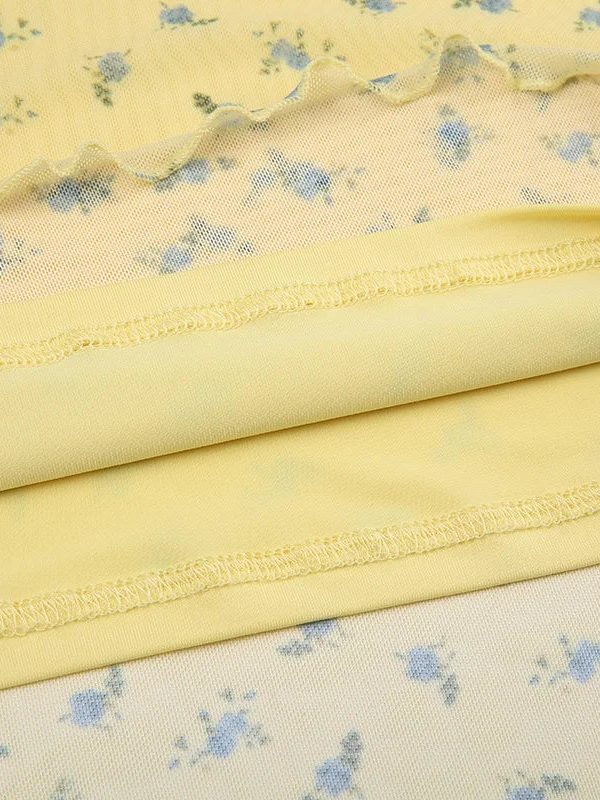 Cottagecore Ruched Mini Dress