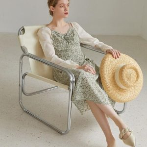 Cottagecore Shirt Sleeve Floral Midi Dress