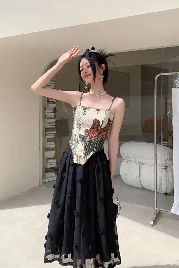 Cottagecore Zip-Up Corset Top