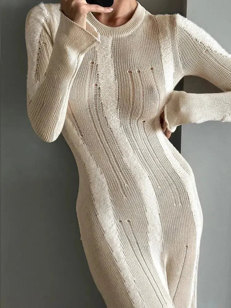 Crochet Distressed Maxi Dress Crochet Distressed Maxi Dress