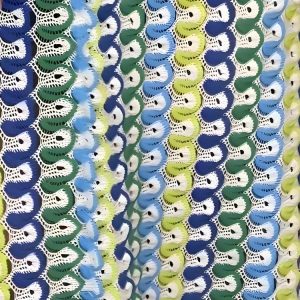 Crochet Striped Plunge Neck Maxi Dress