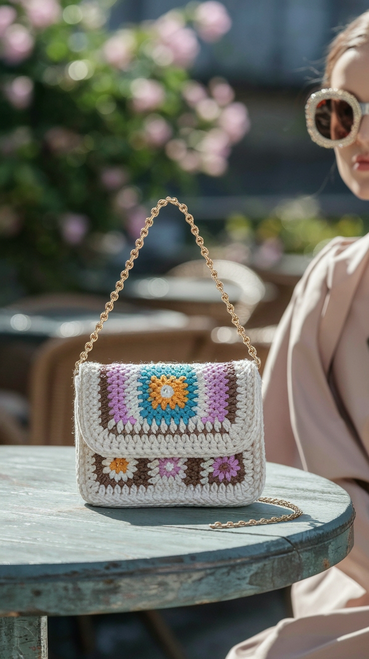 Stylish Crochet Mini Shoulder Bag for Daily Use outfit idea
