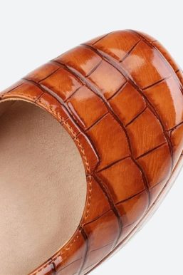 Crocodile Square Toe Platform High Heels