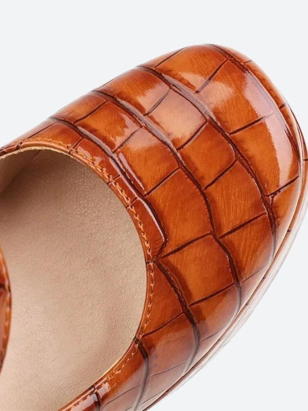 Crocodile Square Toe Platform High Heels