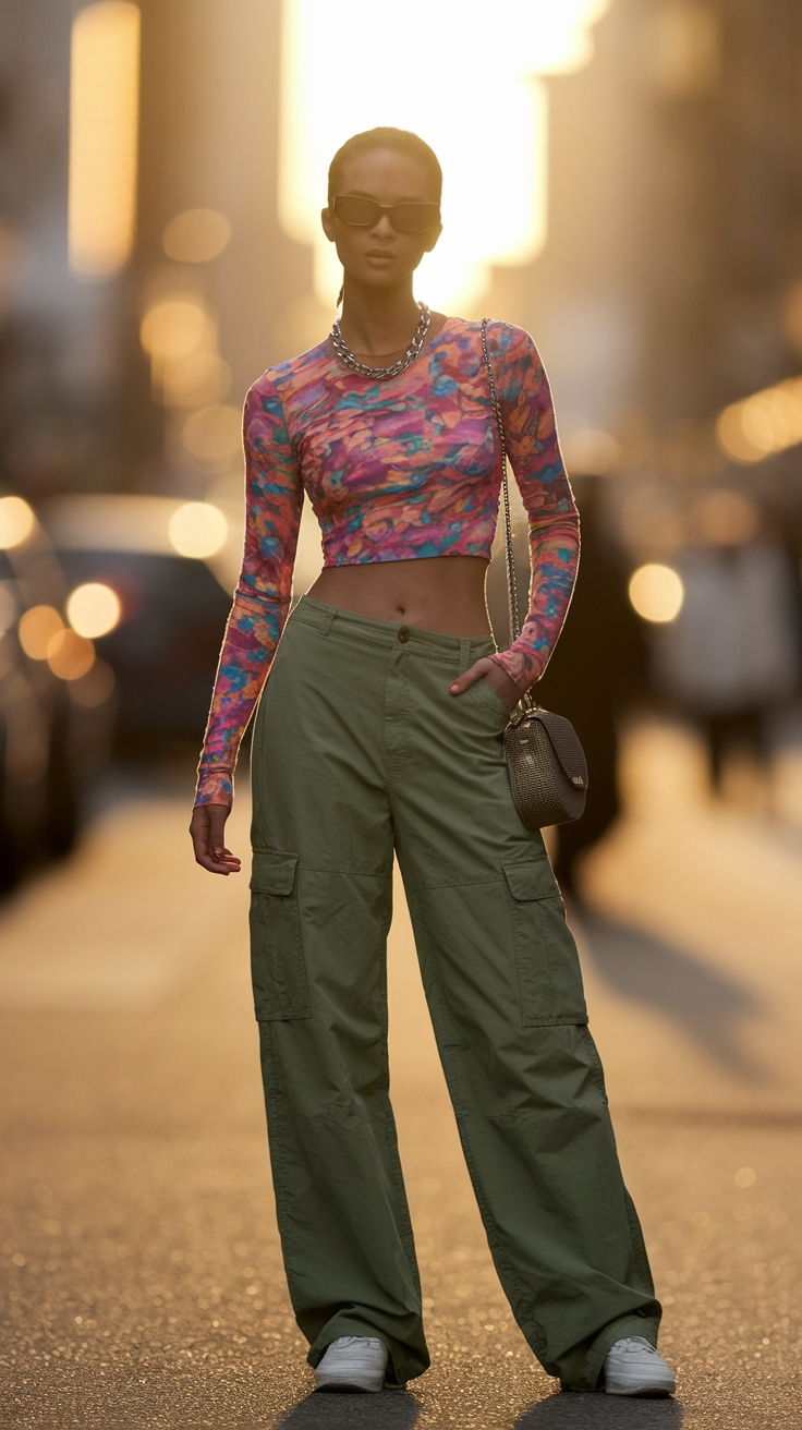Perfecting the Crop Top and Cargo Pants Look outfit idea