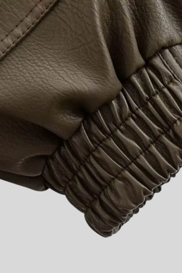 Cropped Faux Leather Jacket