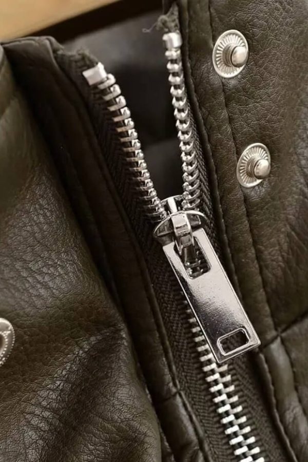 Cropped Faux Leather Jacket