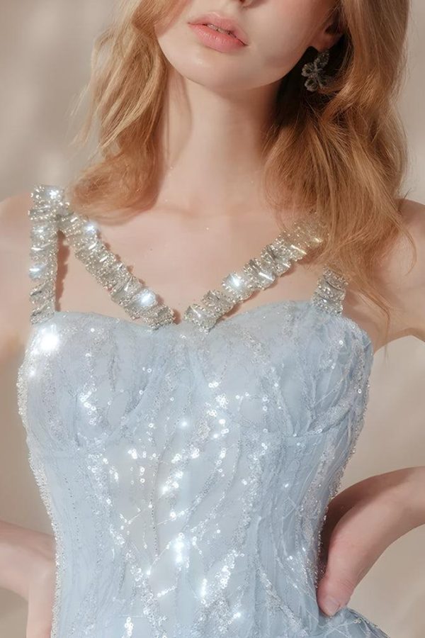 Crystal Strap Sequin Mini Dress