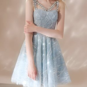 Crystal Strap Sequin Mini Dress