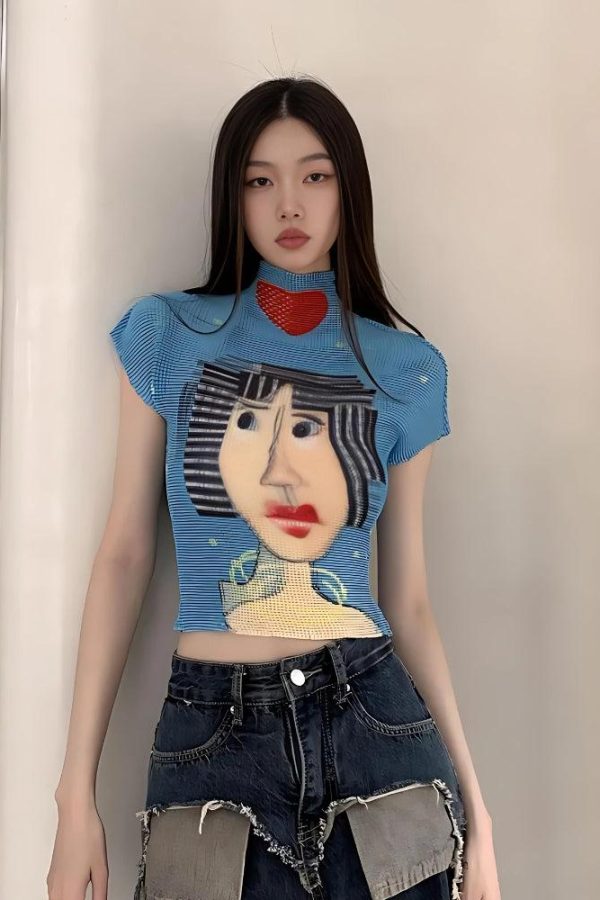 Cubist Woman Turtle Neck Top